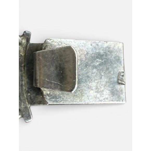 Vintage Sterling Silver Banded Agate Bracelet Oval Cabochon Stones sz 7 - Picture 7 of 9